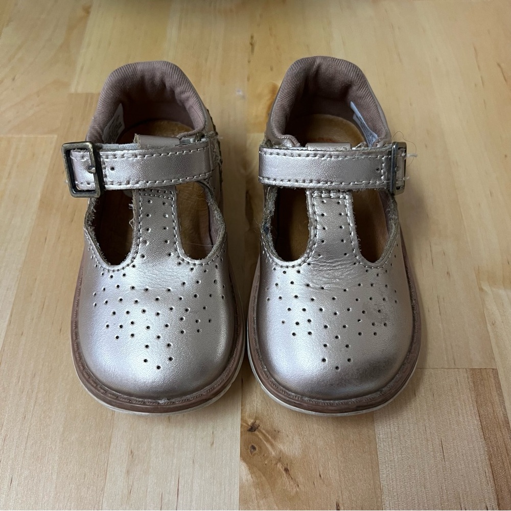 Stride Ride Nell Leather Metallic Gold Mary Jane Shoes
